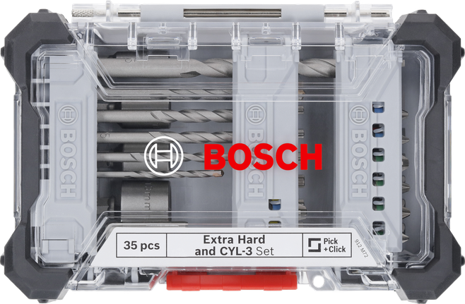 Bosch35 件超硬螺絲起子和 CYL-3 鑽頭套裝。.